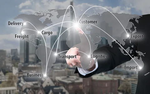 Global trade routes traced across a world map